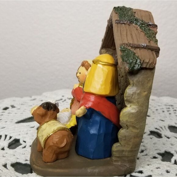 CHRISTMAS Miniature Nativity Set Joseph Mary Baby Jesus Lamb Donkey Stab… - Picture 6 of 9